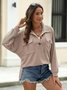 Women's Long Sleeve Blouse Spring/Fall Army Green Plain Shirt Collar Daily Going Out Casual Top