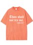 Text letter printed short sleeved casual wash T-shirt