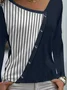 Casual Loose Others Striped Blouse