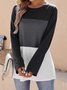 Women's Split Joint Knitted Crew Neck Casual Top