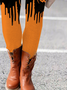 Halloween pumpkin print casual tight fitting women's leggings