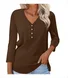 Women's Long Sleeve T-shirt Spring/Fall Gray Plain V Neck Daily Going Out Casual Top