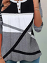 Geometric Jersey Casual Blouse
