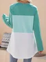 Women's Split Joint Knitted Crew Neck Casual Top