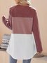 Women's Split Joint Knitted Crew Neck Casual Top
