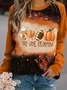 Halloween printed casual long sleeved round neck sweatshirt