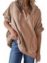 Plain Casual Knitted Loose Hoodie