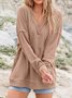 Plain Casual Knitted Loose Hoodie