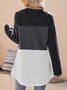 Women's Split Joint Knitted Crew Neck Casual Top