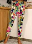 Casual Floral Jersey Tight Leggings