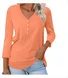 Women's Long Sleeve T-shirt Spring/Fall Gray Plain V Neck Daily Going Out Casual Top