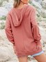 Plain Casual Knitted Loose Hoodie