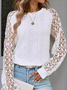 Lace Jersey Casual Loose Blouse