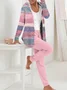 Hoodie Casual Loose Color Block Two-Piece Set