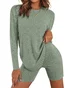 Plain Cotton Loose Casual Two-Piece Set