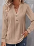 Casual Jersey Plain Blouse