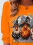 Fun Turkey Design Round Neck Long Sleeve T-Shirt