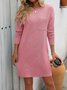 Knitted Crew Neck Casual Loose Dress
