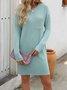 Knitted Crew Neck Casual Loose Dress