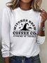 Halloween text letter round neck casual women's long sleeved T-shirt