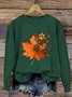 Loose Crew Neck Maple Leaf Casual Sweatshirt
