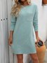 Knitted Crew Neck Casual Loose Dress