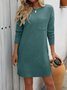 Knitted Crew Neck Casual Loose Dress