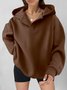 Spring/Fall Loose Casual  Plain Hoodie For Women