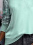 Plaid Patchwork Casual Sweatshirt