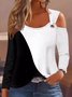 Women's Floral Knitted Crew Neck Casual Top