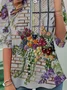 Casual Floral Loose Jersey T-Shirt
