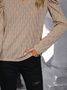 Casual Loose Plain V Neck T-Shirt