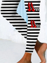 Halloween Witch Stripe Design Leggings
