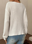 Loose Knitted Plain Casual T-Shirt