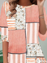 Jersey Loose Floral Casual T-Shirt