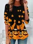 Women's Halloween Pumpkin Casual T-Shirt