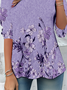 Jersey Crew Neck Floral Casual T-Shirt