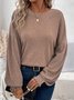 Loose Plain Casual Crew Neck T-Shirt