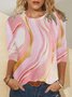 Casual Jersey Abstract T-Shirt