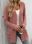 Spring/Fall Wrap Loose Casual Plain Kimono