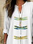 Dragonfly Casual Notched Blouse