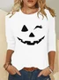 Cotton-Blend Halloween Casual Blouse
