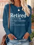 Text Letters Casual Blouse