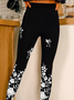 Casual Tight Floral Jersey Leggings