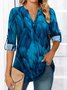 Floral Notched Casual Loose Blouse