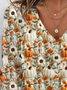 Halloween Pumpkin Print Sweatshirt
