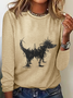 Fun Furry Puppy Art Casual Long Sleeve Shirt