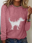 Fun Furry Puppy Art Casual Long Sleeve Shirt