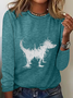 Fun Furry Puppy Art Casual Long Sleeve Shirt