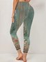 Women's High Waist Skinny Casual Retro Printed Leggings